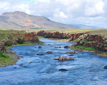 Mongolei Fluss Landschaft