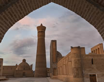 Poi Kalon Moschee in Minaret Uzbekistan