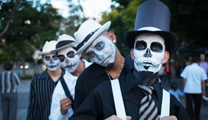 Musiker am Dia de los muertos in Mexico City