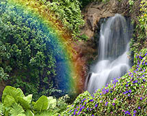 Wasserfall auf Teneriffa mit Regenbogen