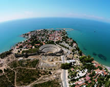 Türkei Side Panoramablick auf das Meer