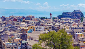 Blick auf Kerkyra auf Korfu