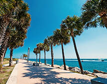 Promenade in South Pointe Park in Miami Beach