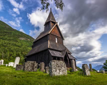 Stabkirche in Urnes in Norwegen